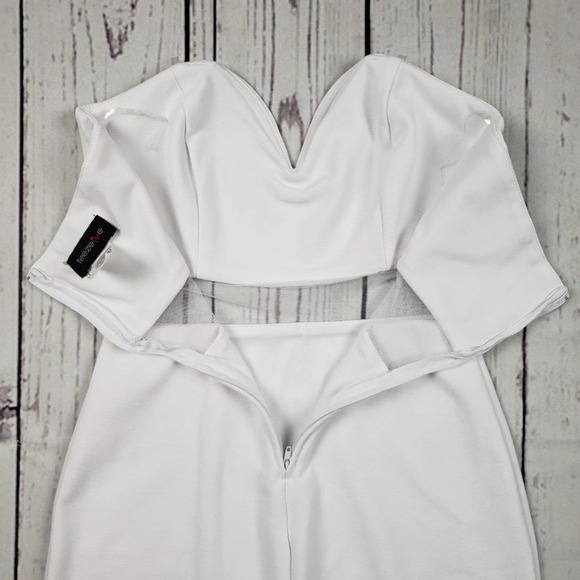 Teeze Me Solid White Strapless Bodycon Split Mini Dress Junior's Size 3 - Picture 9 of 9